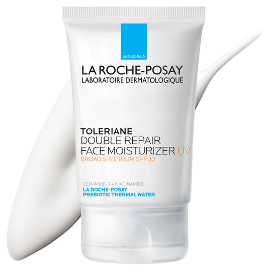 La Roche-Posay Toleriane Double Repair UV SPF Moisturizer for Face Daily Facial Moisturizer with Sunscreen SPF 30 Niacinamide and Glycerin Oil Free Moisturizing Sun Protection